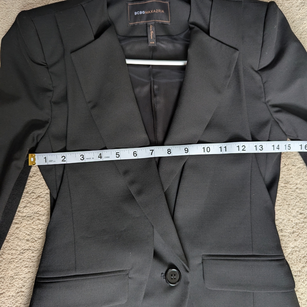 BCBGMaxAzria Women's Elegant Black Blazer Suit Jacket Size XXS - Picture 11 of 14